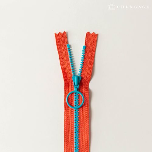 ビスロン リング ツートーン ポイント ジッパー 25cm オレンジ