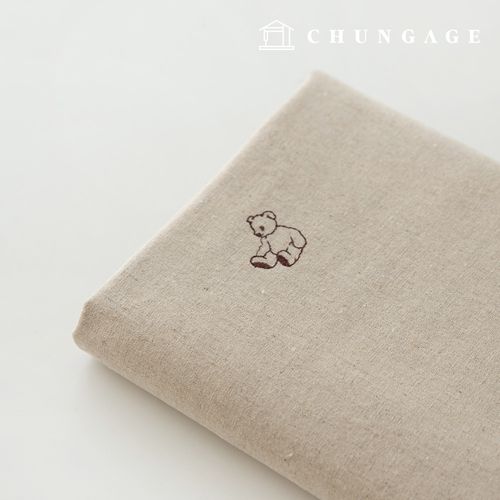 刺繍生地 リネンウォッシング 平織り リネン布 広幅テディ