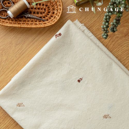 刺繍生地バイオウォッシング20カウント 木綿生地 広幅花結