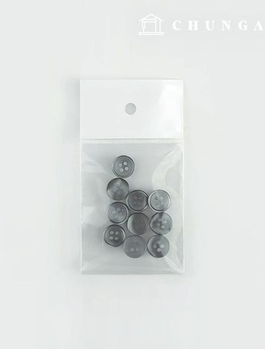 プラスチックコートボタンワイシャツフォーマルウエアブラウスヨークカラーボタン11mmディープグレー66295