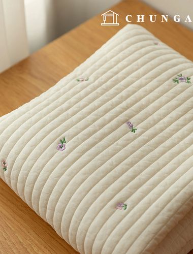キルティング生地ヤンコットンラインキルト刺繍生地コットンバイオウォッシュ鉱木川フローとバンマ