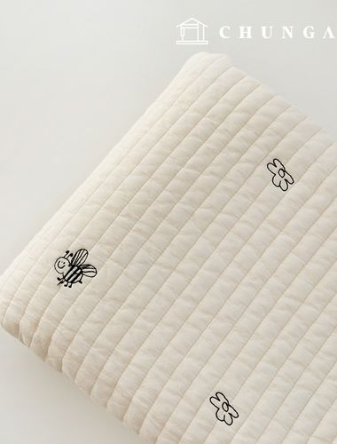 キルティング生地ヤンコットンラインキルト刺繍生地コットンバイオウォッシュ鉱木天ミツバチバンマ