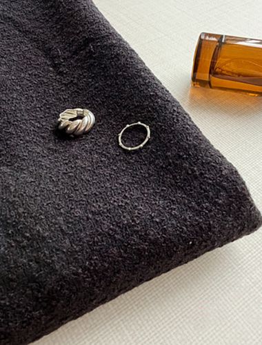 ポリツイード生地ブラックブラウン