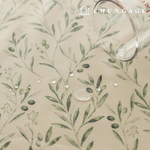 防水布 花柄 フラワーラミネート 防水布 TPU ラスティック オリーブ