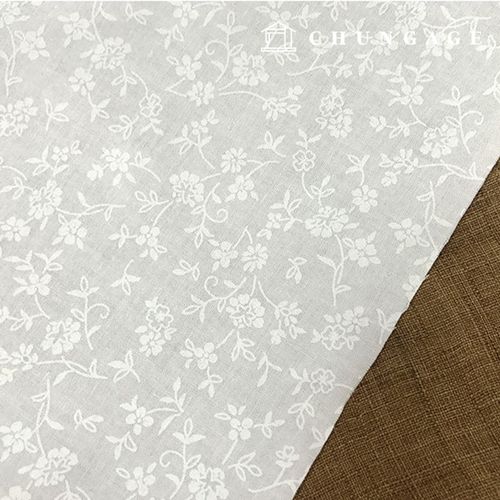 綿生地柄光木花柄フラワーパタン生地スノーフラワー2371